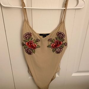Mesh flower bodysuit